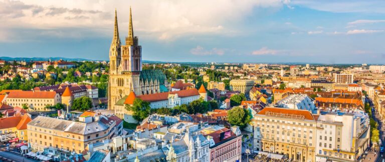 Cathedral of the Assumption of the Blessed Virgin Mary in Zagreb from aerial view – Erasmus+ Teacher Training Courses Zagreb