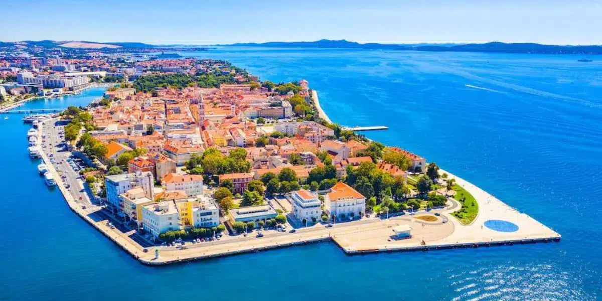 aerial view of Zadar old town