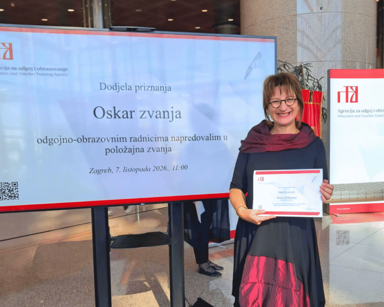 Vesna Dobronić, Excellent Advisor teacher at Erasmus Courses Croatia